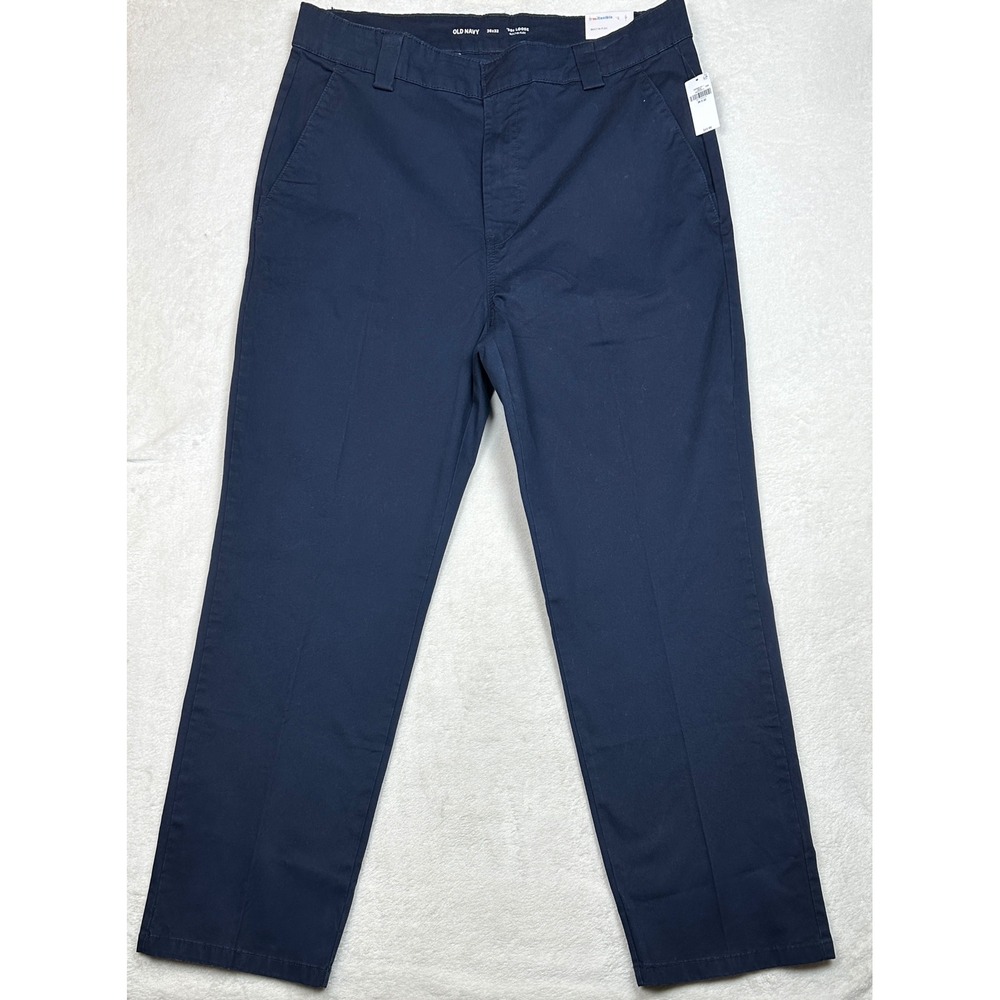 Old Navy Mens 36x32 90s Loose Built-In Flex Chino Pants Navy Blue New NWT